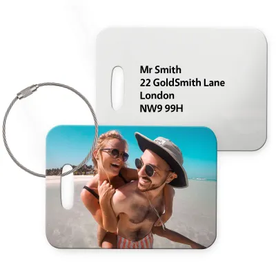 (10cm x 7cm) White with Metal Loop (Personalised with Text)