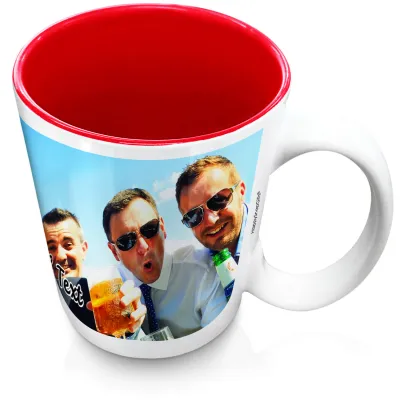 (XL 15oz  Red) with 1 Wrapped Around Image (Personalised with Text)