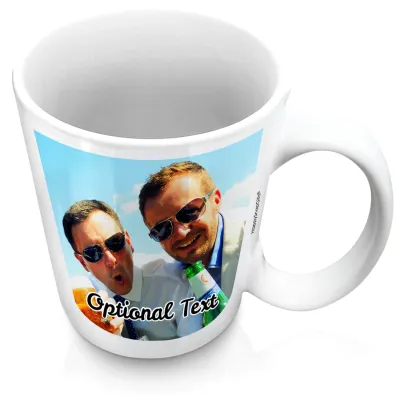 (XL 15oz White) with 1 Photo Printed Front & Back (Personalised with Text)