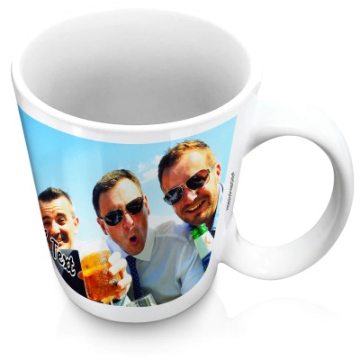 (XL 15oz White) with 1 Wrapped Around Image (Personalised with Text)