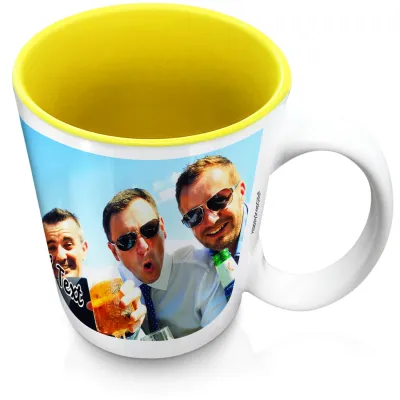 (XL 15oz Yellow) with 1 Wrapped Around Image (Personalised with Text)