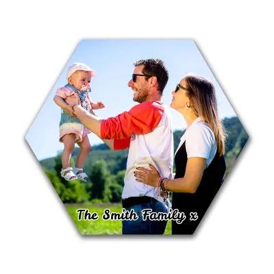 Hexagon (23cm x 20cm) (Personalised with Text)