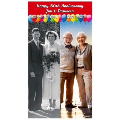 with Balloon Design (Red) 200cm x 110cm (Personalised with Text)