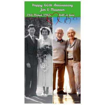 with Hearts Design (Green) 200cm x 110cm (Personalised with Text)