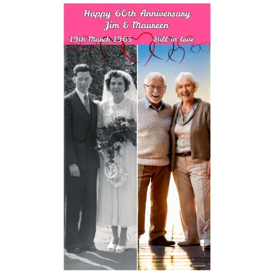 with Hearts Design (Pink) 200cm x 110cm (Personalised with Text)