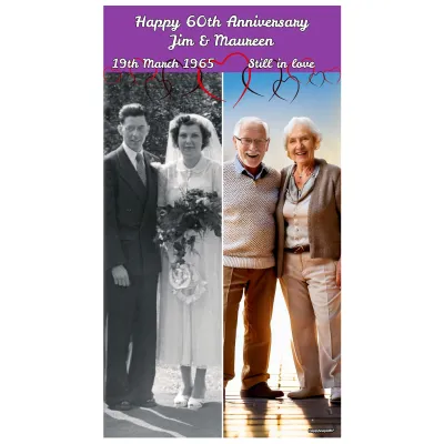 with Hearts Design (Purple) 110cm x 110cm (70gsm) (Personalised with Text)