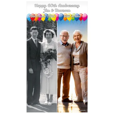 with Balloon Design (White) 110cm x 110cm (70gsm) (Personalised with Text)