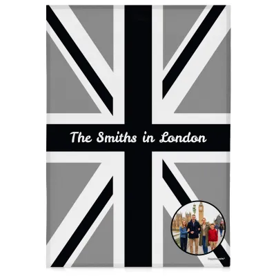 (58cm) Black & White - White (Personalised with Text)
