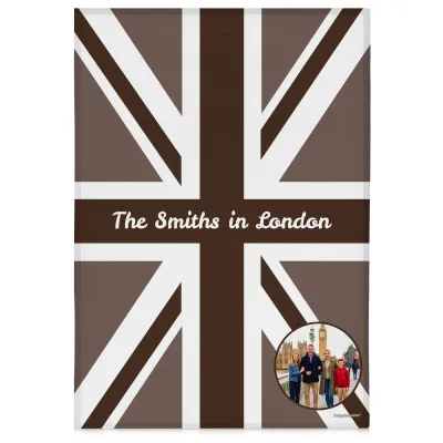 (58cm) Brown - White (Personalised with Text)
