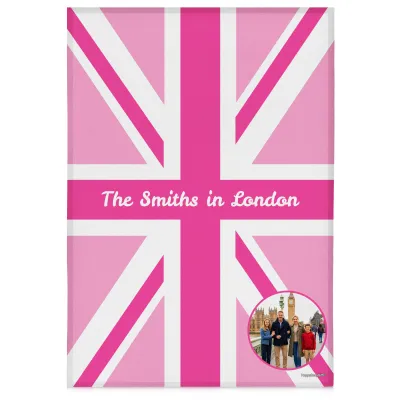 (58cm) Pink - White (Personalised with Text)