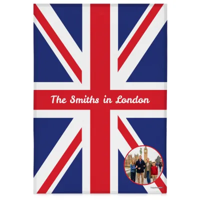 (58cm) Red, White and Blue (Classic) - White (Personalised with Text)