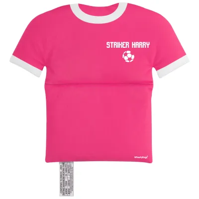 (30cm x 27cm) (Football Icon) Hot Pink (Fuchsia) Soft Velvet Polyester Fabric (Personalised with Text)