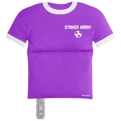 (30cm x 27cm) (Football Icon) Purple Soft Velvet Polyester Fabric (Personalised with Text)