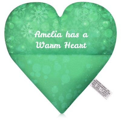 (30cm x 30cm) - Snowflakes on Green Design Soft Velvet Polyester Fabric Scented (Organic Lavender Buds)