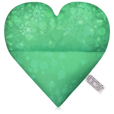 (30cm x 30cm) - Snowflakes on Green Design Soft Velvet Polyester Fabric (Personalised with Text)