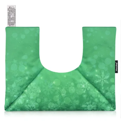 (37cm x 27cm) - Snowflakes on Green Design Soft Velvet Polyester Fabric Scented (Organic Lavender Buds) (Personalised with Text)