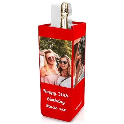 XL (28cm x 12cm) Red Mock Suede Polyester Fabric (Personalised with Text)