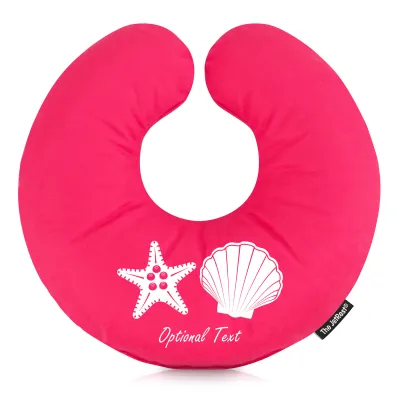 (25cm) (Starfish Icon) Hot Pink (Fuchsia) Soft Velvet Polyester Fabric (Personalised with Text)