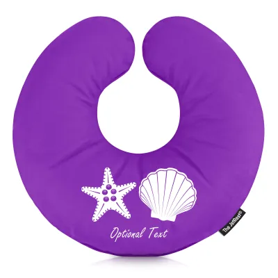 (25cm) (Starfish Icon) Purple Soft Velvet Polyester Fabric (Personalised with Text)