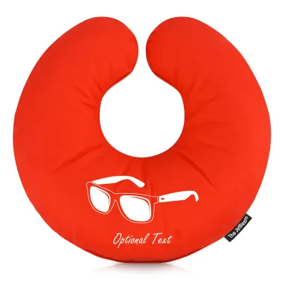 (25cm) (Sunglasses Icon) Red Soft Velvet Polyester Fabric (Personalised with Text)