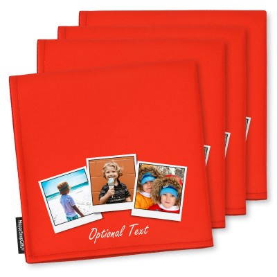 40cm Squares Red Water Resistant Polyester Fabric   (Optional Personalised Gift Text)