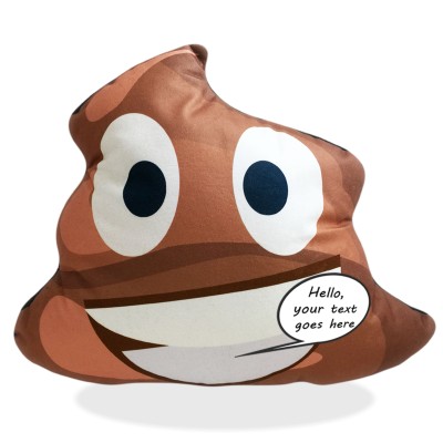 (40cm Circle) - Happy Poo Soft Velvet Polyester Fabric (Personalised with Text)