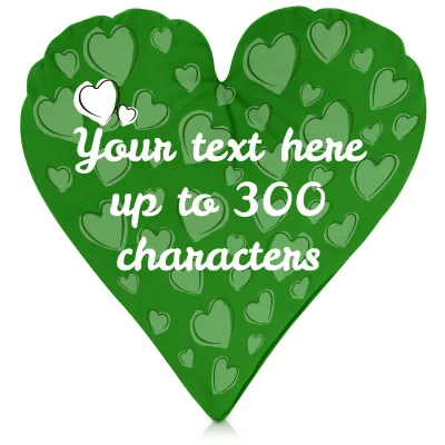 (40cm Heart) Bright Green Soft Velvet Polyester Fabric (Personalised with Text)