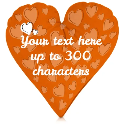 (40cm Heart) Burnt Orange Soft Velvet Polyester Fabric (Personalised with Text)