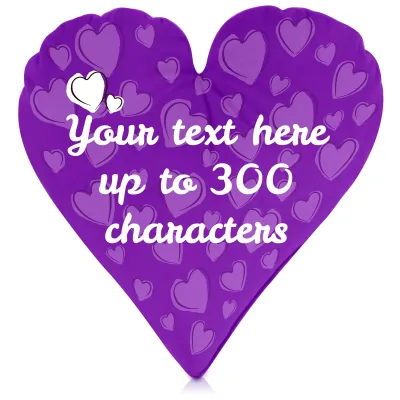 (40cm Heart) Purple Soft Velvet Polyester Fabric (Personalised with Text)