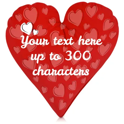 (40cm Heart) Red Soft Velvet Polyester Fabric (Personalised with Text)