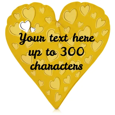 (40cm Heart) Yellow Soft Velvet Polyester Fabric (Personalised with Text)