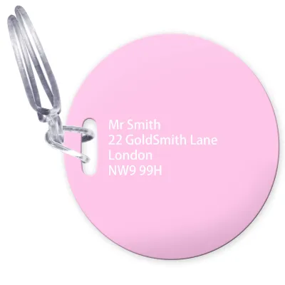 (10cm Circle) Baby Pink with Clear Loop (Personalised with Text)