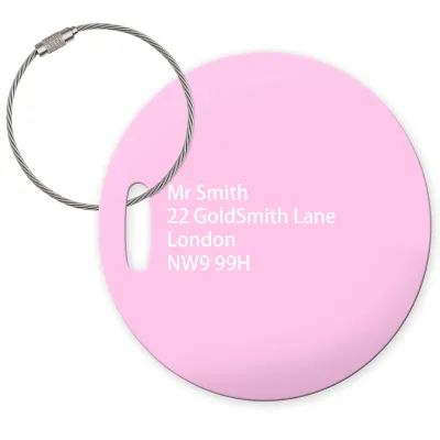 (10cm Circle) Baby Pink with Metal Loop (Personalised with Text)