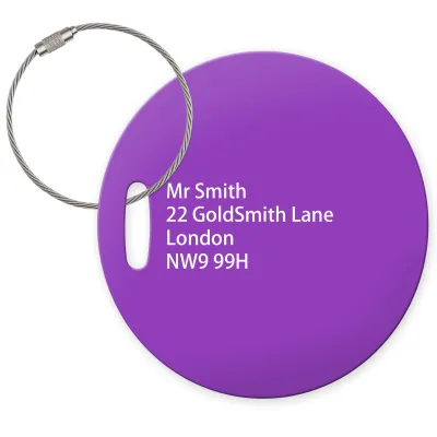 (10cm Circle) Purple with Metal Loop (Personalised with Text)