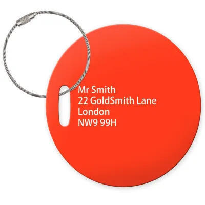 (10cm Circle) Red with Metal Loop (Personalised with Text)