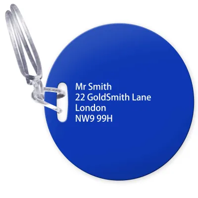 (10cm Circle) Royal Blue with Clear Loop (Personalised with Text)
