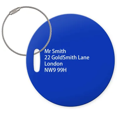 (10cm Circle) Royal Blue with Metal Loop (Personalised with Text)