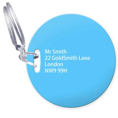 (10cm Circle) Sky Blue with Clear Loop (Personalised with Text)