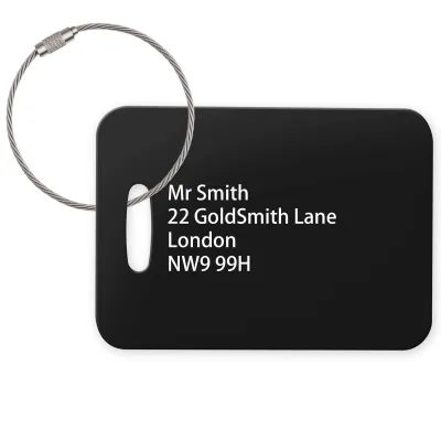 (10cm x 7cm) Black with Metal Loop (Personalised with Text)