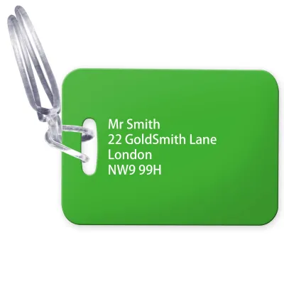 (10cm x 7cm) Bright Green with Clear Loop (Personalised with Text)