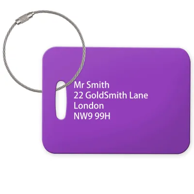 (10cm x 7cm) Purple with Metal Loop (Personalised with Text)