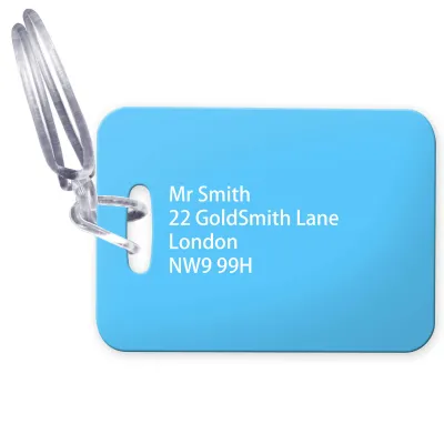 (10cm x 7cm) Sky Blue with Clear Loop (Personalised with Text)