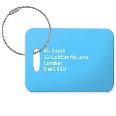 (10cm x 7cm) Sky Blue with Metal Loop (Personalised with Text)