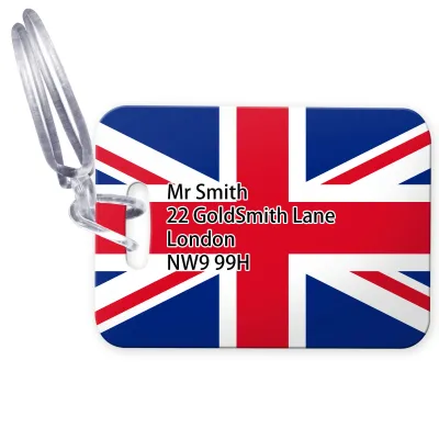 (10cm x 7cm) - Union Jack with Clear Loop (Personalised with Text)