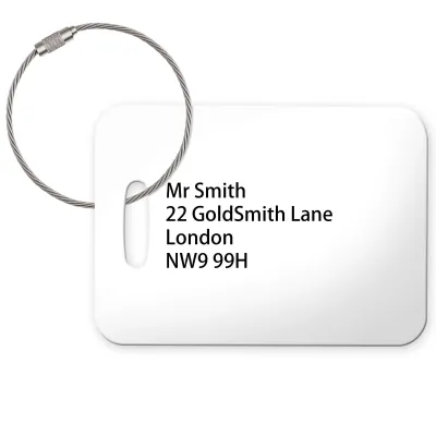 (10cm x 7cm) White with Metal Loop (Personalised with Text)