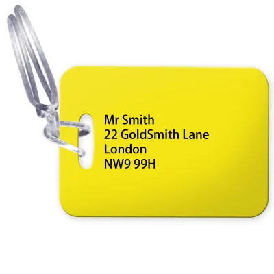(10cm x 7cm) Yellow with Clear Loop (Personalised with Text)