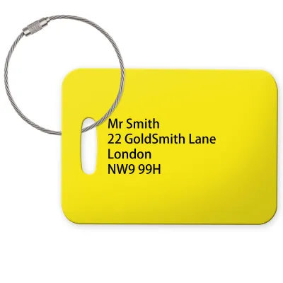 (10cm x 7cm) Yellow with Metal Loop (Personalised with Text)