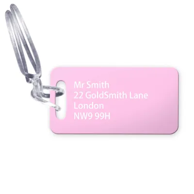 (9cm x 4.5cm) Baby Pink with Clear Loop (Personalised with Text)