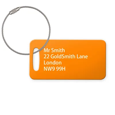 (9cm x 4.5cm) Burnt Orange with Metal Loop (Personalised with Text)