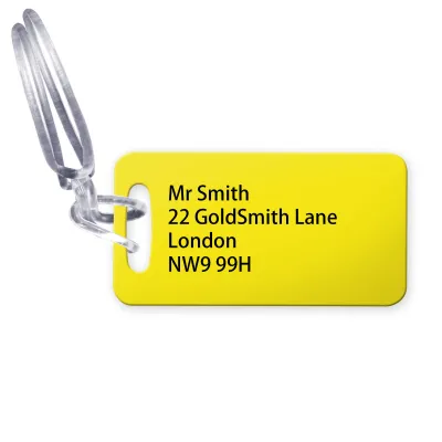 (9cm x 4.5cm) Yellow with Clear Loop (Personalised with Text)